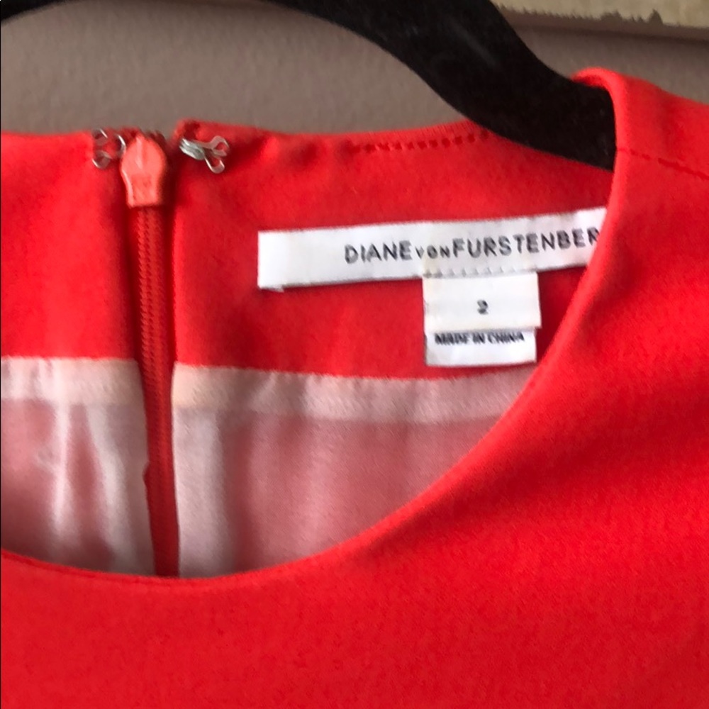 Coral mid length Diane Von Furstenberg coral dress